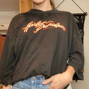 Vintage Embroidered Harley Davidson Oversized Tee